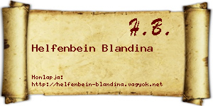 Helfenbein Blandina névjegykártya